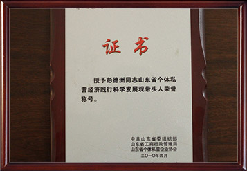 2008年山東省個(gè)體私營(yíng)經(jīng)濟(jì)踐行科學(xué)發(fā)展觀帶頭人