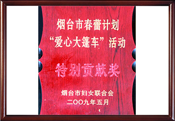 2009年煙臺(tái)市春蕾計(jì)劃特別貢獻(xiàn)獎(jiǎng)