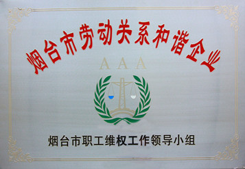 2015年煙臺(tái)市勞動(dòng)關(guān)系和諧企業(yè)